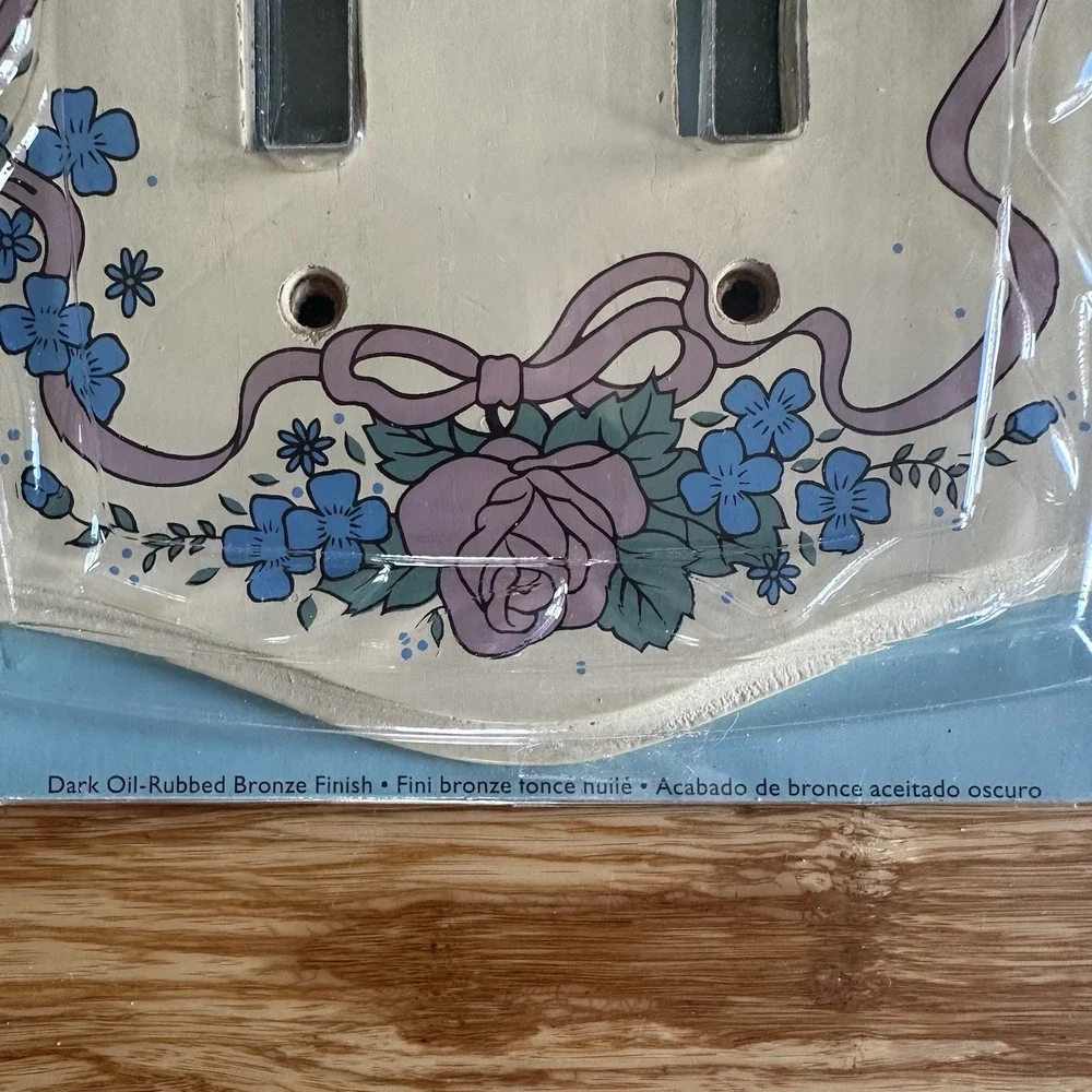 Allen + Roth Vintage Cream Floral Double Toggle Wall Plate